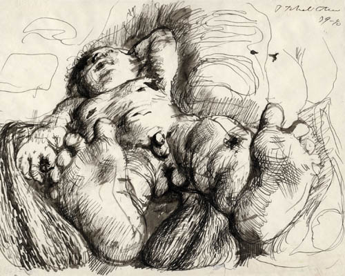 Pavel Tchelitchew - Reclining Nude - 1940 ink and wash on paper